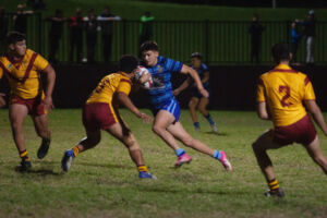 Ball in play during the NRL Schoolboy Cup Round 2